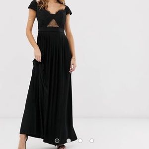 ASOSDESIGNpremium lace and pleat off the shoulder